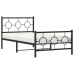 Estructura cama sin colchón con estribo metal negro 100x190 cm