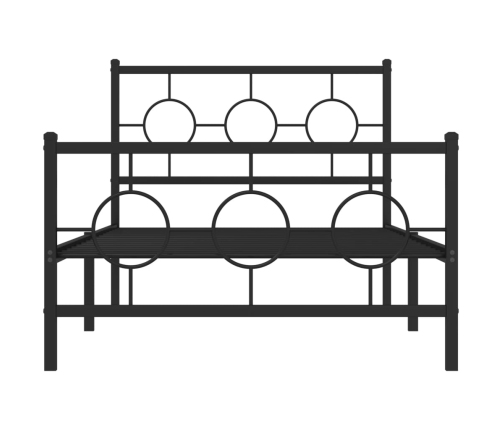 Estructura cama sin colchón con estribo metal negro 100x190 cm