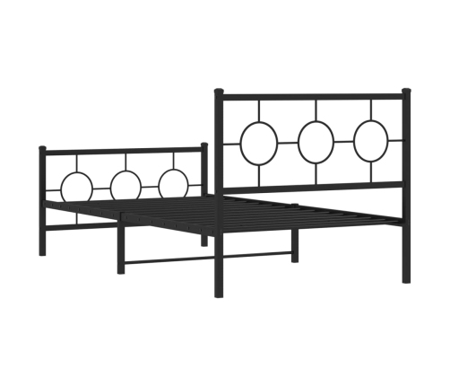 Estructura cama sin colchón con estribo metal negro 100x190 cm