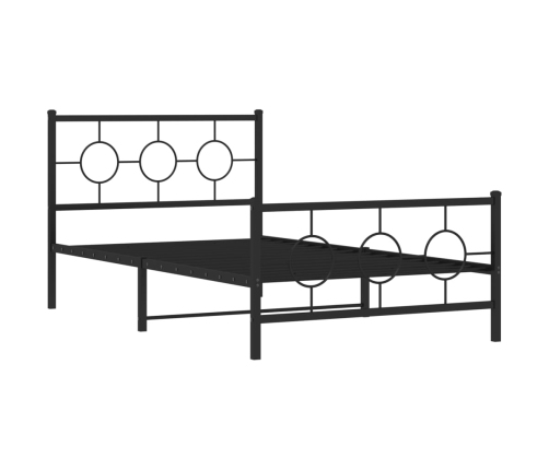 Estructura cama sin colchón con estribo metal negro 107x203 cm