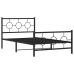 Estructura cama sin colchón con estribo metal negro 107x203 cm