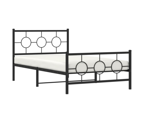 Estructura cama sin colchón con estribo metal negro 107x203 cm