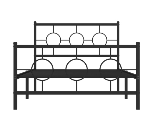 Estructura cama sin colchón con estribo metal negro 107x203 cm