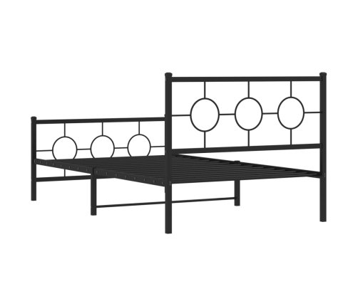 Estructura cama sin colchón con estribo metal negro 107x203 cm