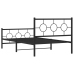 Estructura cama sin colchón con estribo metal negro 107x203 cm