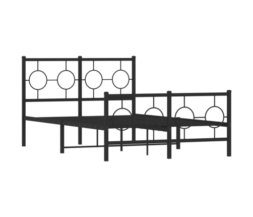 Estructura cama sin colchón con estribo metal negro 120x190 cm