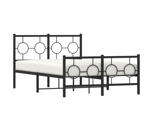 Estructura cama sin colchón con estribo metal negro 120x190 cm