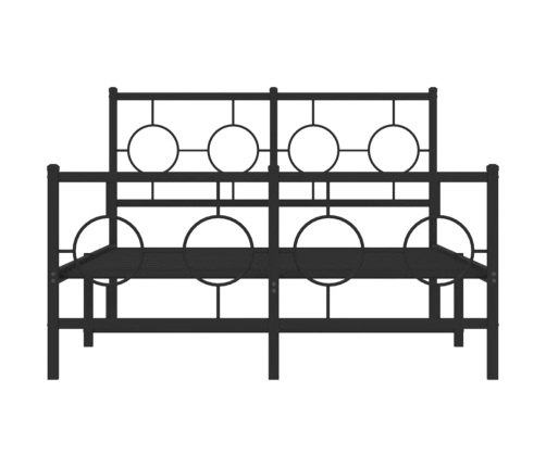 Estructura cama sin colchón con estribo metal negro 120x190 cm