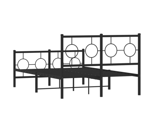 Estructura cama sin colchón con estribo metal negro 120x190 cm