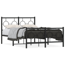 Estructura cama sin colchón con estribo metal negro 120x190 cm