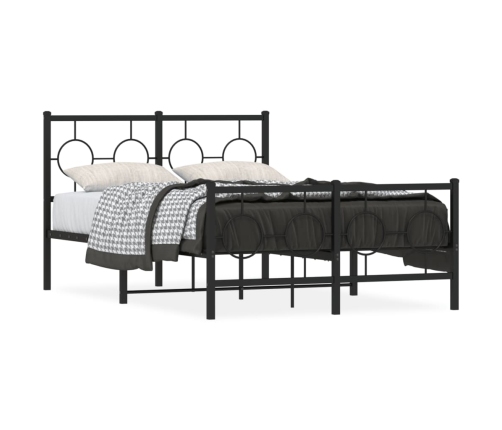 Estructura cama sin colchón con estribo metal negro 120x190 cm