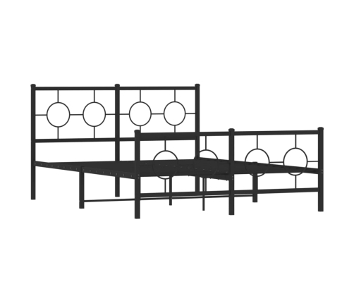 Estructura cama sin colchón con estribo metal negro 135x190 cm