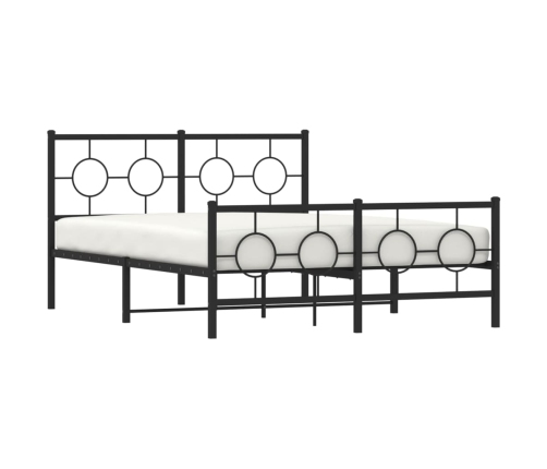 Estructura cama sin colchón con estribo metal negro 135x190 cm