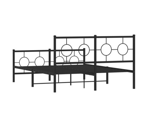 Estructura cama sin colchón con estribo metal negro 135x190 cm