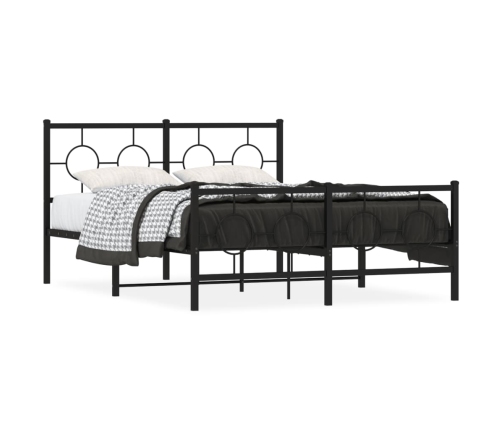 Estructura cama sin colchón con estribo metal negro 135x190 cm