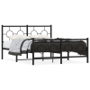 Estructura cama sin colchón con estribo metal negro 140x190 cm