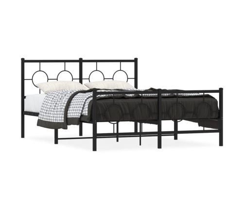 Estructura cama sin colchón con estribo metal negro 140x190 cm