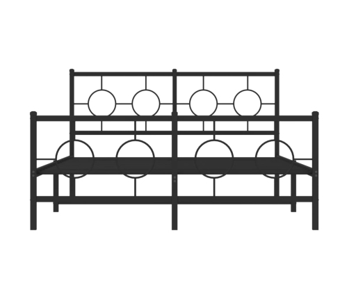 Estructura de cama cabecero y pie de cama metal negro 140x200cm