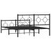 Estructura de cama cabecero y pie de cama metal negro 140x200cm