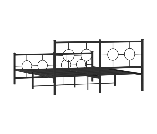 Estructura cama sin colchón con estribo metal negro 160x200 cm