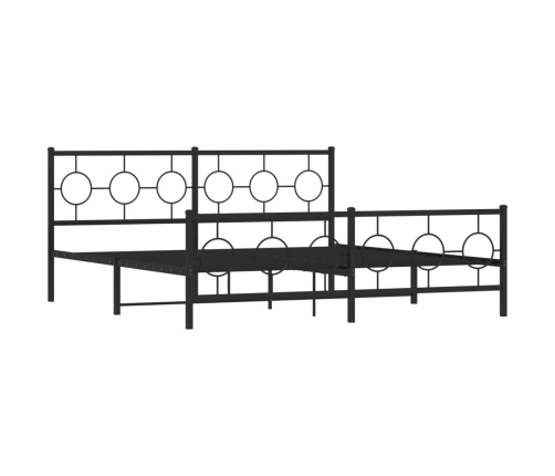 Estructura de cama cabecero y pie de cama metal negro 183x213cm