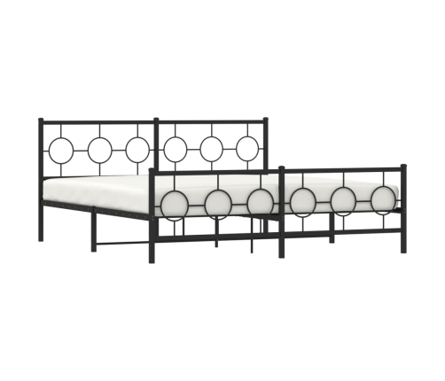 Estructura de cama cabecero y pie de cama metal negro 183x213cm