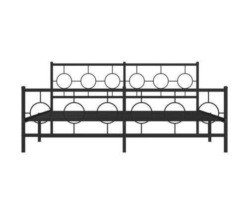 Estructura de cama cabecero y pie de cama metal negro 183x213cm