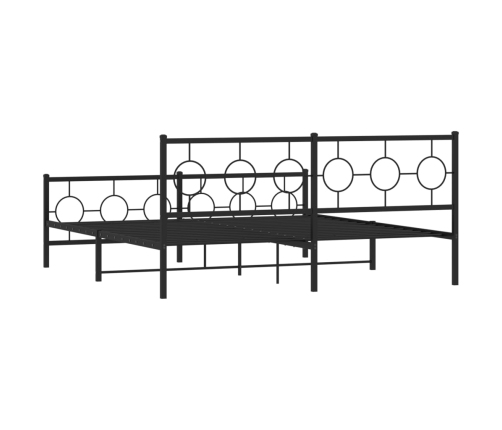 Estructura de cama cabecero y pie de cama metal negro 183x213cm