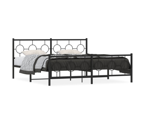 Estructura de cama cabecero y pie de cama metal negro 183x213cm