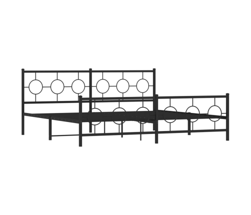 Estructura cama sin colchón con estribo metal negro 193x203 cm