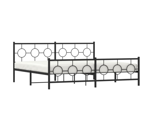 Estructura cama sin colchón con estribo metal negro 193x203 cm