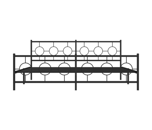 Estructura cama sin colchón con estribo metal negro 193x203 cm