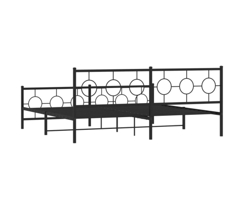 Estructura cama sin colchón con estribo metal negro 193x203 cm