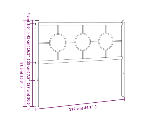 Cabecero de metal negro 107 cm