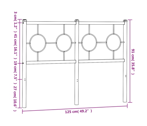 Cabecero de metal negro 120 cm