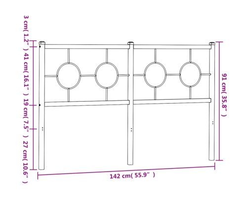 Cabecero de metal negro 135 cm