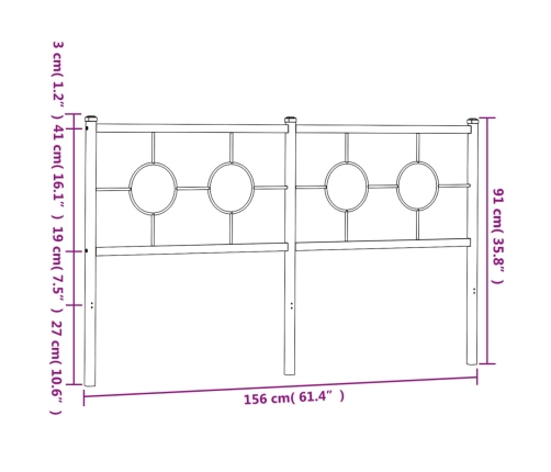 Cabecero de metal negro 150 cm