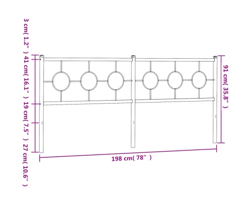 Cabecero de metal negro 193 cm