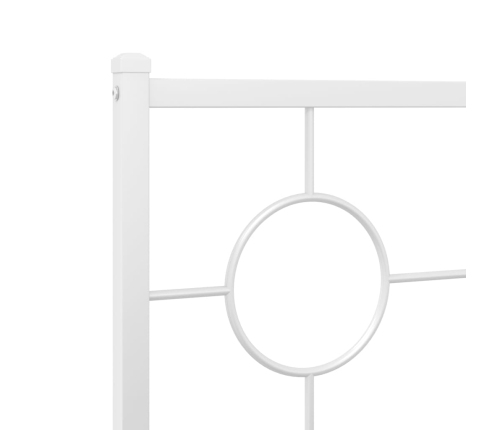 Estructura de cama de metal con cabecero blanco 100x190 cm