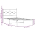 Estructura de cama de metal con cabecero blanco 100x190 cm