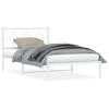 Estructura cama sin colchón con cabecero metal blanco 107x203cm