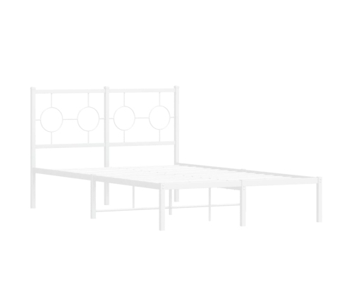 Estructura de cama de metal con cabecero blanca 120x190 cm