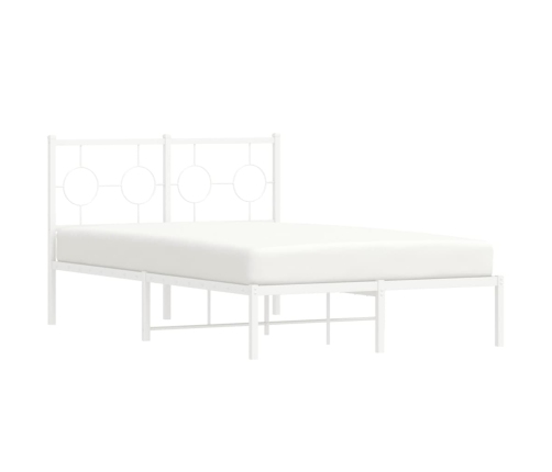 Estructura de cama de metal con cabecero blanca 120x190 cm