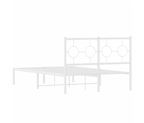 Estructura de cama de metal con cabecero blanca 120x190 cm