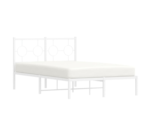 Estructura cama sin colchón con cabecero metal blanco 120x200cm