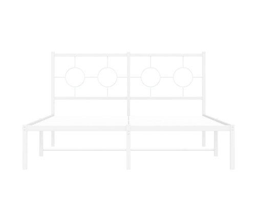 Estructura cama sin colchón con cabecero metal blanco 140x190cm