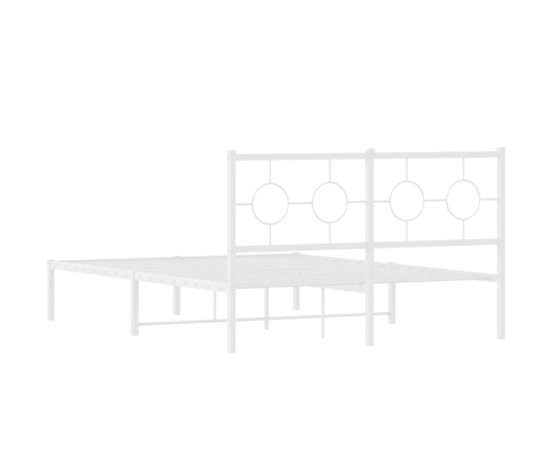 Estructura cama sin colchón con cabecero metal blanco 140x190cm