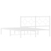Estructura cama sin colchón con cabecero metal blanco 140x190cm