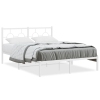 Estructura cama sin colchón con cabecero metal blanco 140x190cm