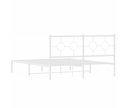 Estructura cama sin colchón con cabecero metal blanco 150x200cm